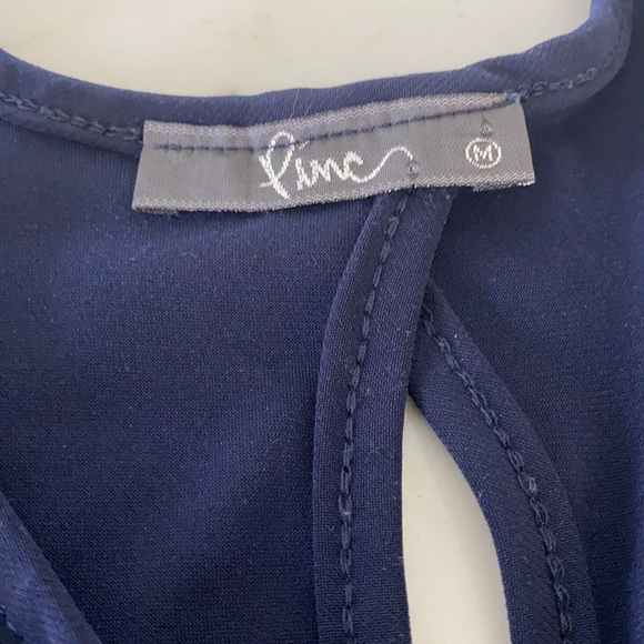 Navy Blue Cold Shoulder mini Dress size medium pinc - Picture 2 of 4